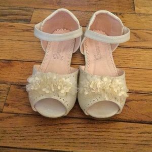 Kids white dress shoes.